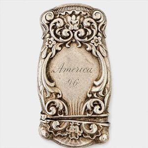 Antique Victorian Sterling Silver Match Safe Vesta Case - Floral Repousee 1896